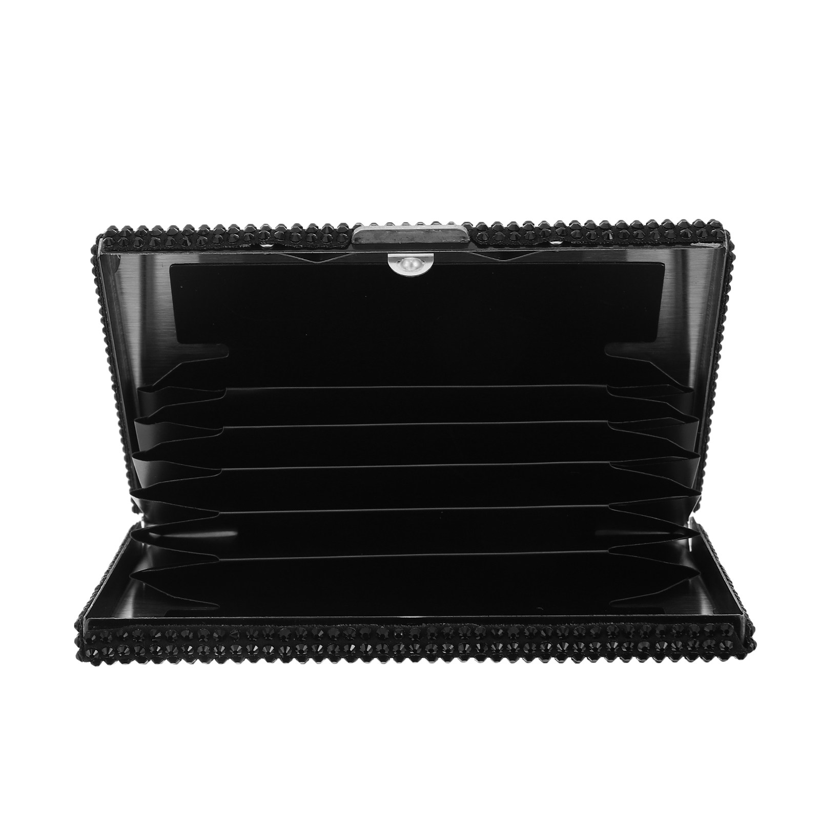 Travel Organizer Men - Slanke metalen visitekaarthouder met strass steentjes,